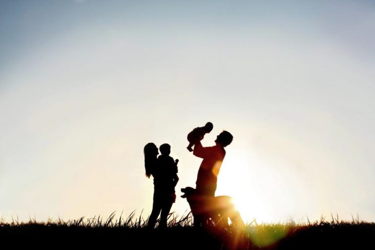 happy family outdoors